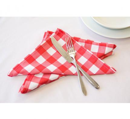 Rote Gingham-Servietten