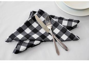 Schwarze Gingham-Servietten