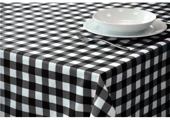 Schwarze Gingham Tischdecke