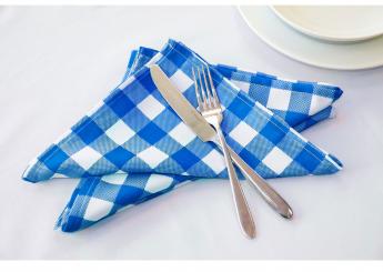 Blaue Gingham-Servietten