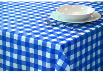 Blaue Gingham Tischdecke