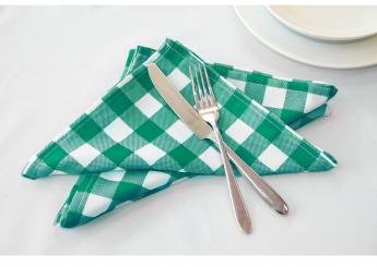 Grüne Gingham-Servietten